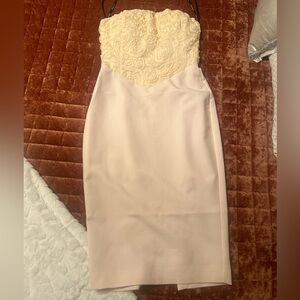 Lavish Alice rose printed yellow and pink spring midi dress NEVER WORN!